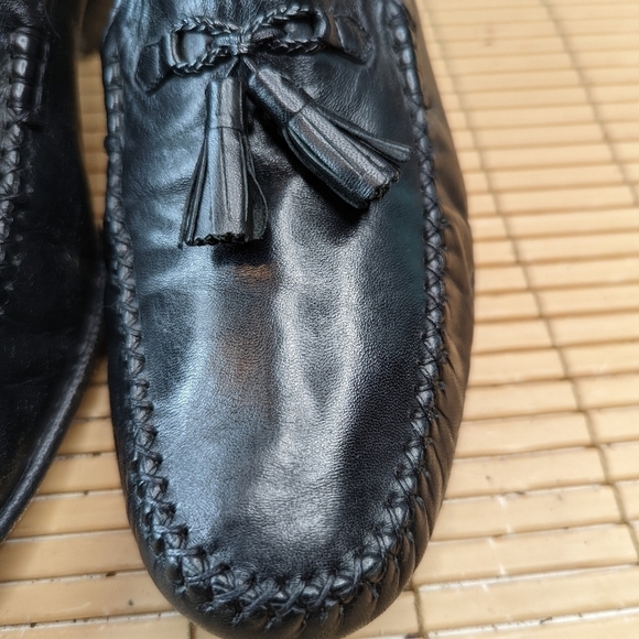 Massimo Emporio Men Black Leather Loafers Tassel  Shoes Size 8.5M.  156pm main image 8
